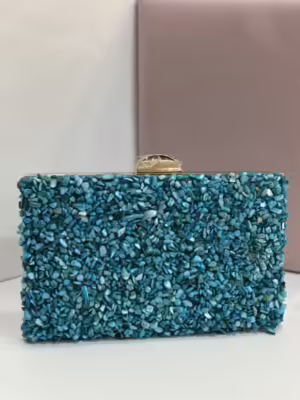 bolso piedras tonos verdes para eventos