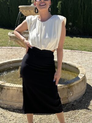 Vestido Arosa bicolor